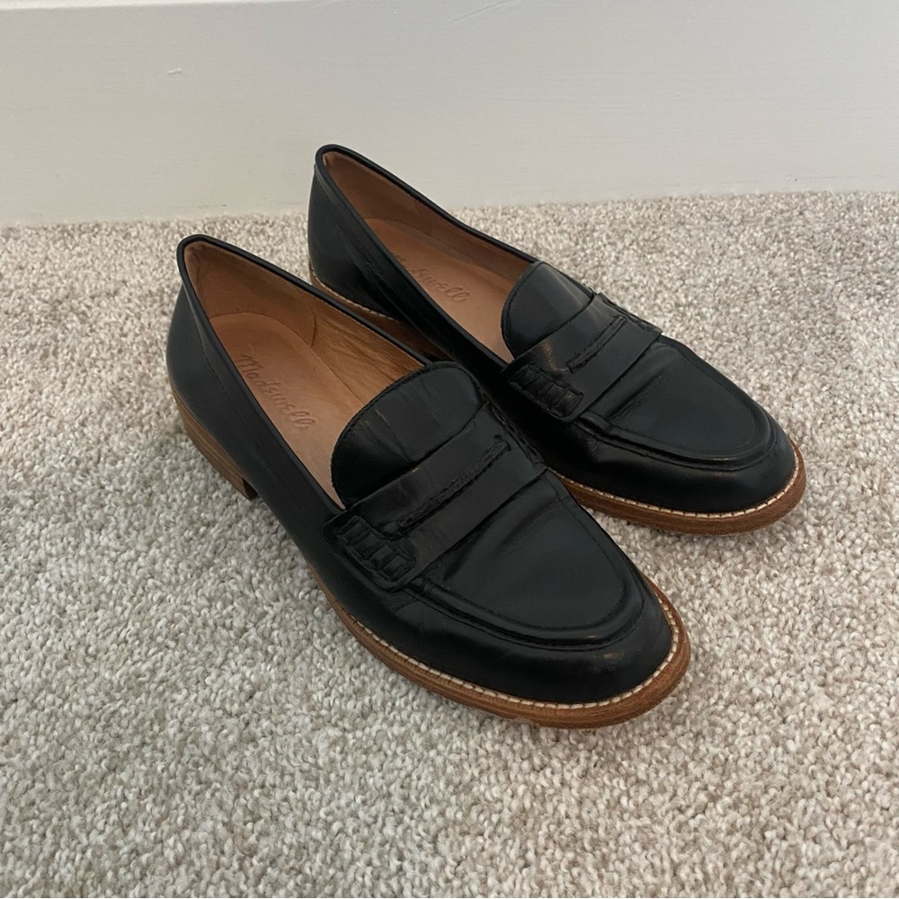 Madewell Black Leather Loafers
